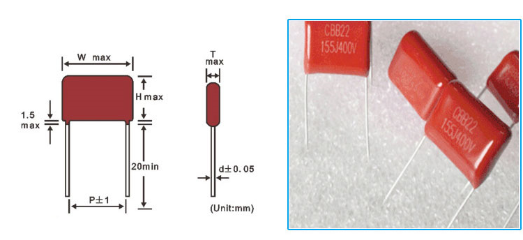 Thin Film Metallized CBB81 223J2Kv Capacitor