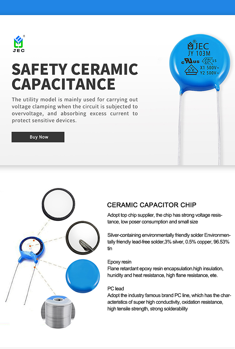 Radial Ceramic Capacitor Class Y1 0.1uf